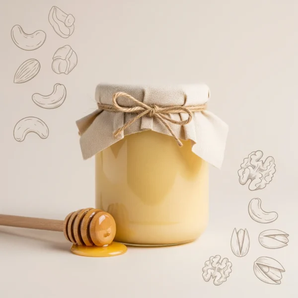 Raw organic Malai honey from forest hills – wild and medicinal honey in glass jar