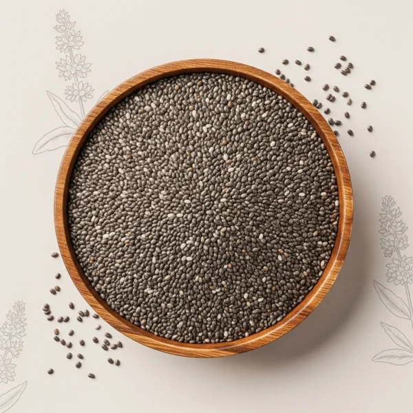 Organic chia seeds – high-protein superfood rich in fiber, omega-3, and antioxidants